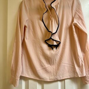 Calvin Klein Blush Pink Blouse with Black Accent